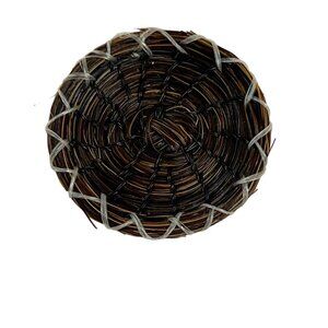 Papago Indian Tohono O’odham Hand Woven Horsehair Micro Mini Miniature Basket Br